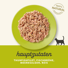 Applaws 100% natürliches Premium-Nassfutter für Katzen, Thunfischfilet mit Algen in Brühe - Packung mit 24 x 156g Dosen