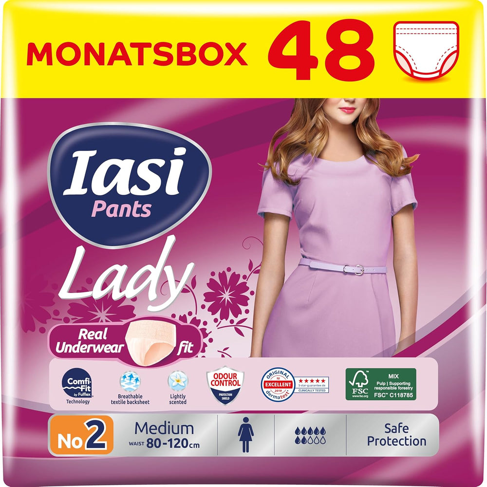 LADY Pants 48 Disposable Urinary Incontinence Pants Absorbency Plus Size S for Women 48 Pcs