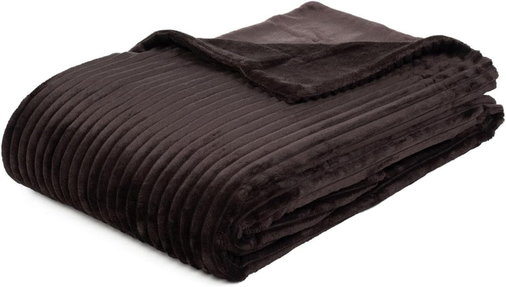 Gözze - Comfortable and soft blanket in corduroy look, 1620G/piece, 150 X 200 Cm - cinnamon Beds and Blankets Besuche den GÃ¶zze-Store Dark brown