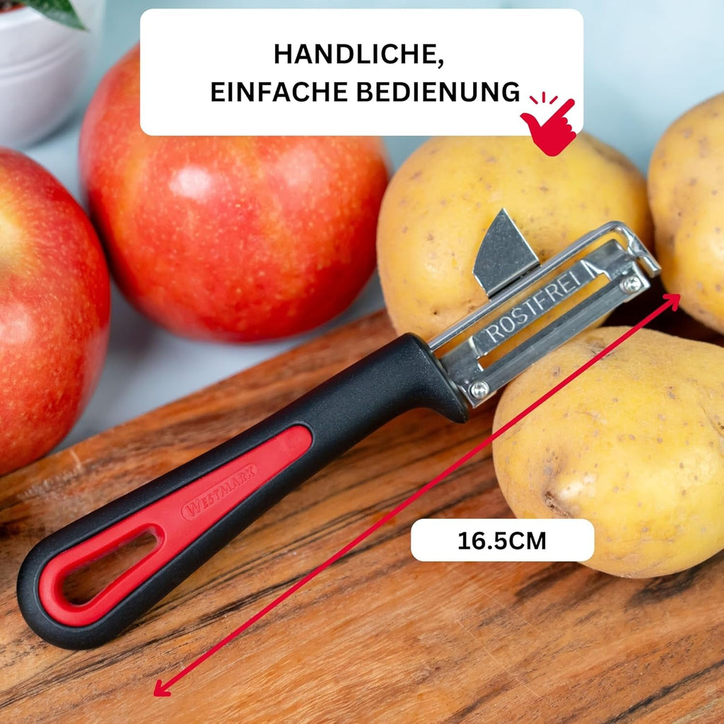 Westmark 29092270 Sparschäler Gallant, Pp/Tpe/Edelstahl, Schwarz / Rot, 16,5 X 3,7 X 2 Cm Peeler Naty Shop