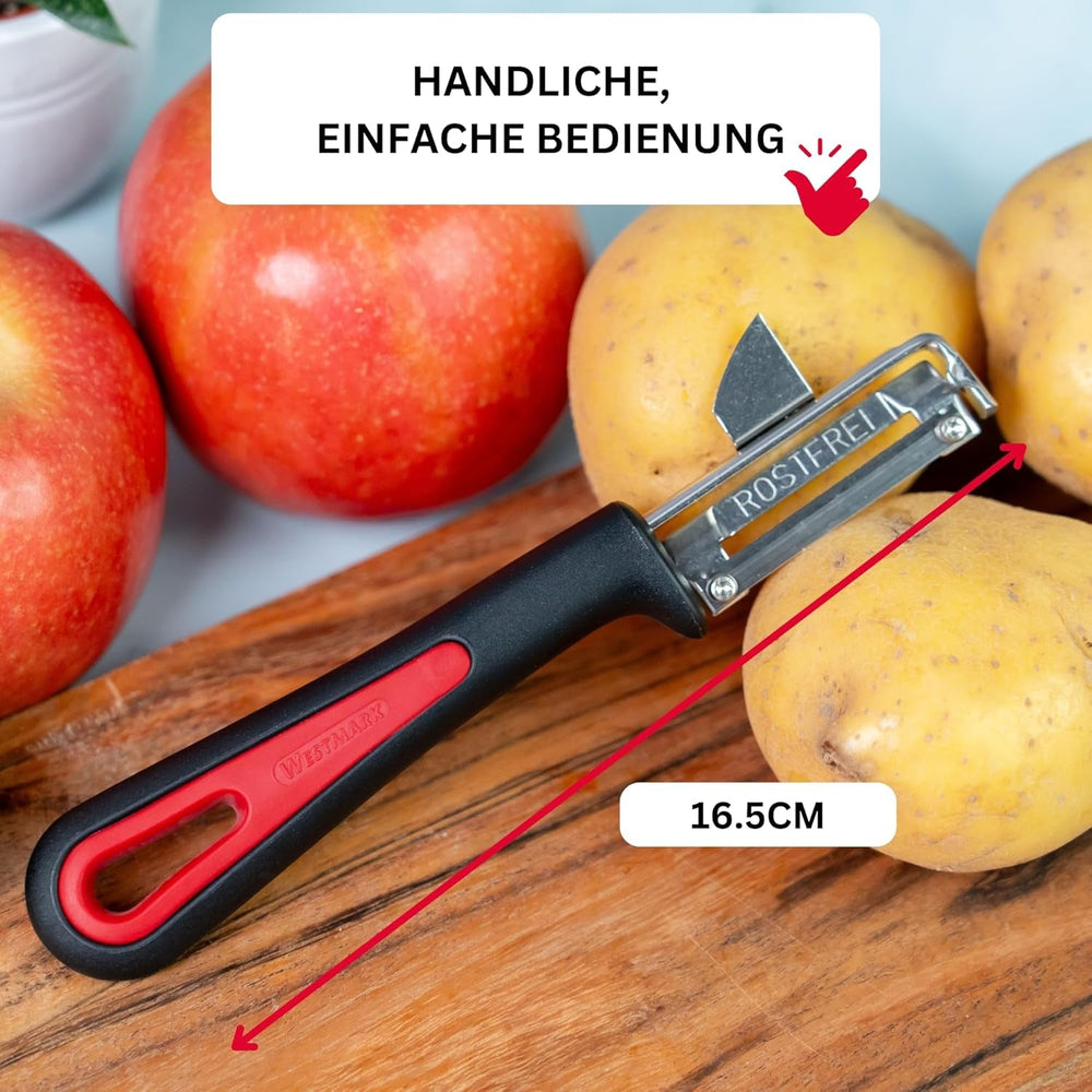 Westmark 29092270 Sparschäler Gallant, Pp/Tpe/Edelstahl, Schwarz / Rot, 16.5 X 3.7 X 2 Cm Peeler Naty Shop