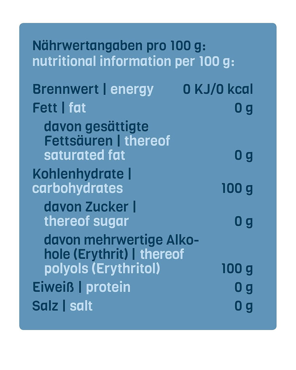 Nosugarsugar Erythrit Puder Streudose - Puderzuckerersatz Kalorienfrei, 19Er Pack (19 X 250 G) Sweeteners Naty Shop