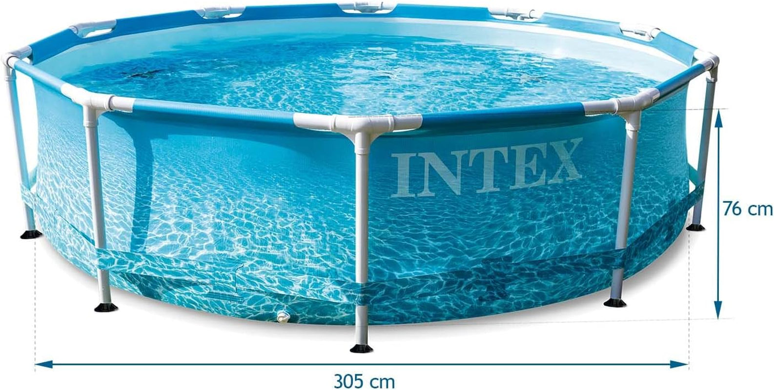 Set piscină Intex Beachside cu cadru metalic de 3 m x 76 cm