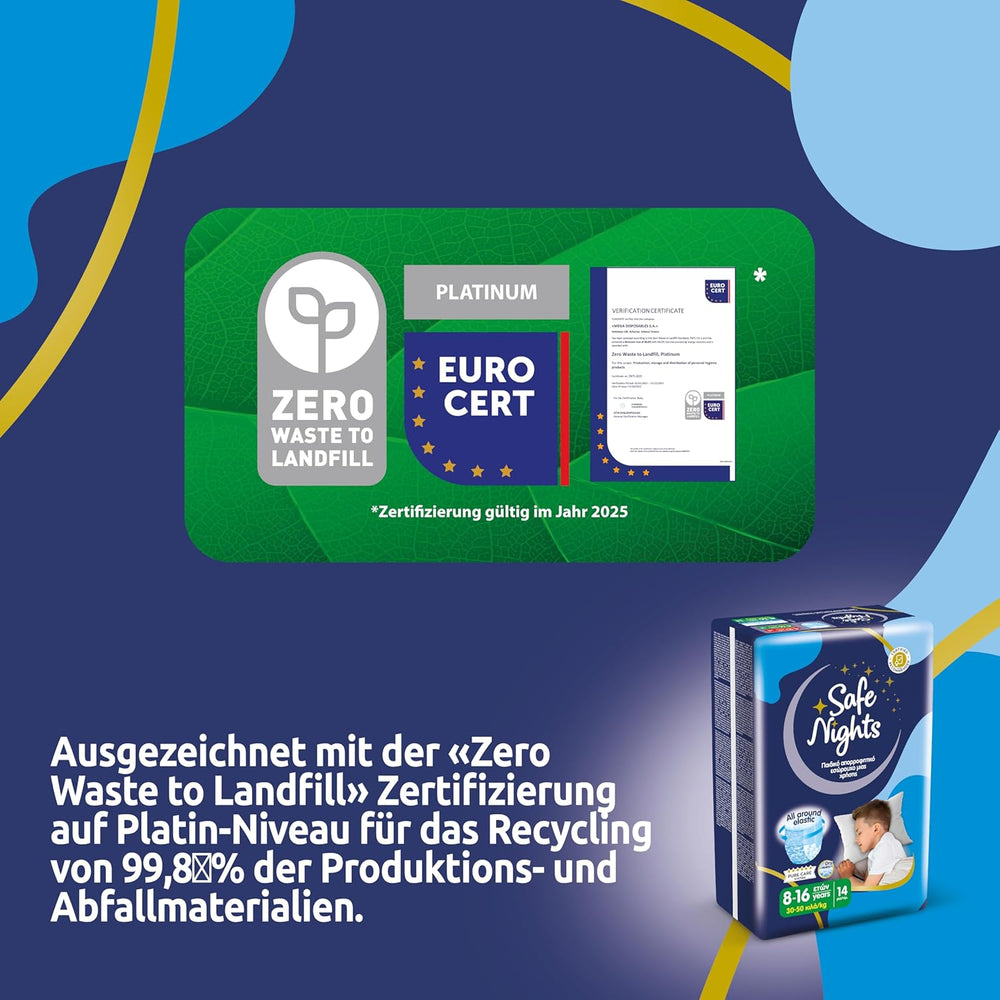 Safe Nights Boy, night pants for ages 8-16 years (30-50 kg), 84 pieces