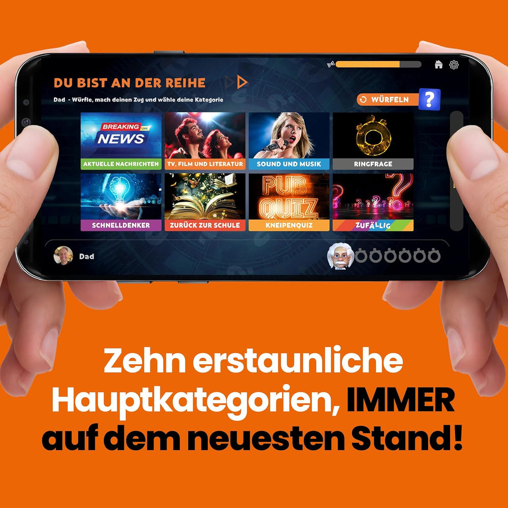 Outsmarted – Digital Quiz Board Game | Children, adolescents and adults | Next Generation Gaming Night for Family and Friends | 2–24 players | Ages 8+ | Over 10,000 questions