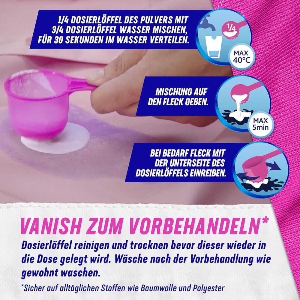Vanish Oxi Action Powder Pink - 1.125 Kg - chlorine-free stain removal and laundry improvement powder - for colored laundry Laundry Detergents Naty Shop