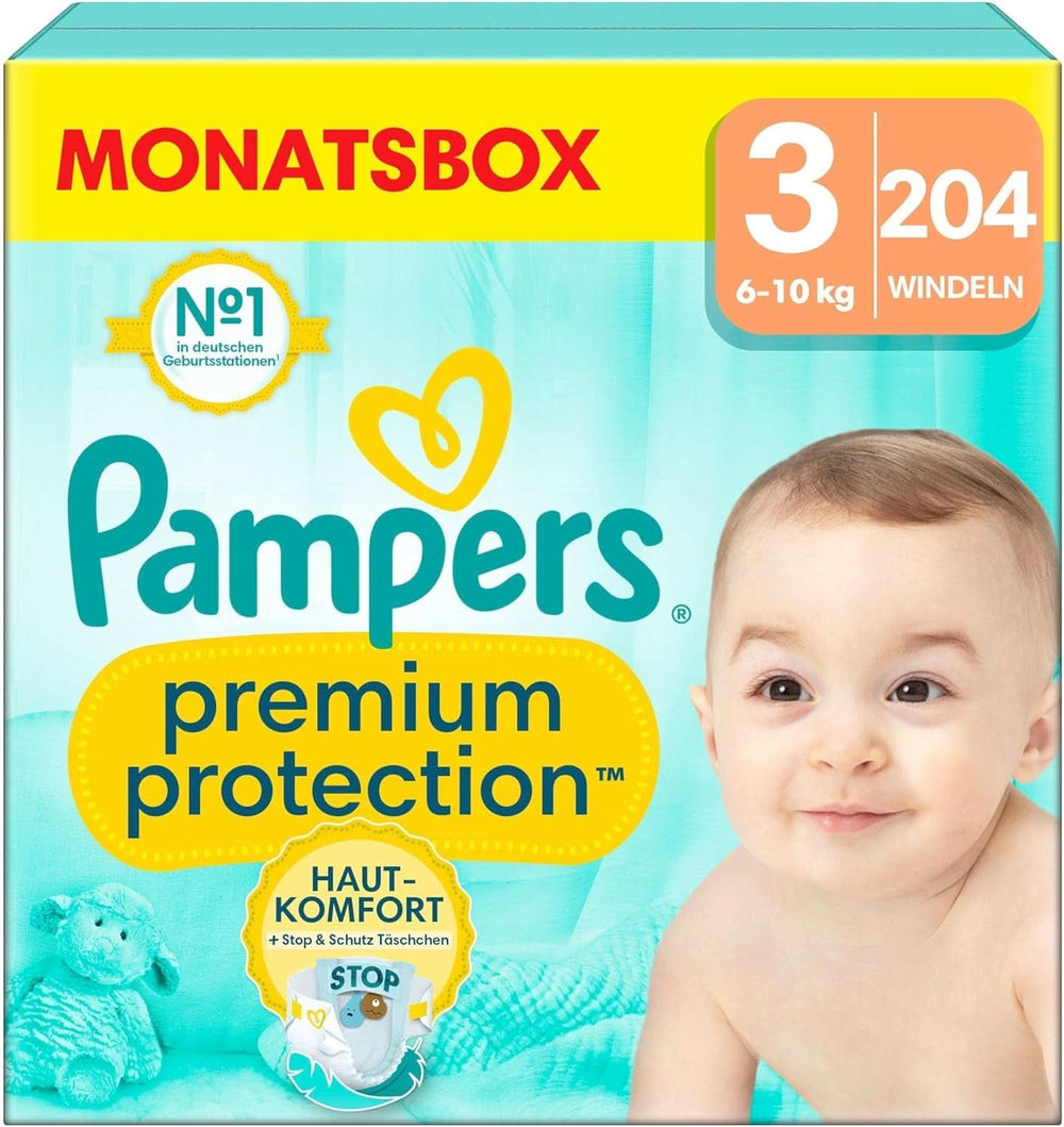 Pampers Baby Nappies size 4, Premium Protection, Nappies, 174 pcs. , 9Kg - 14Kg Mother and Child Naty Shop 3 (204 pcs) Premium Protection