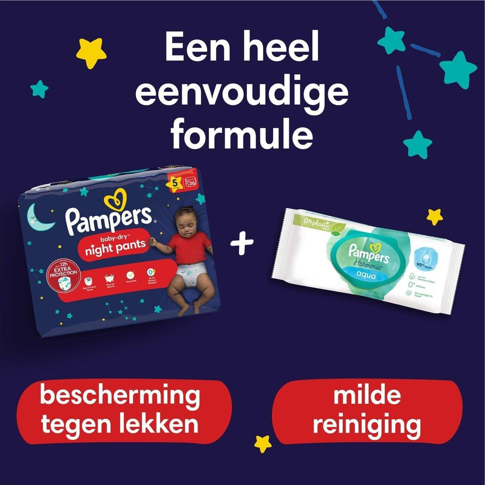 Pampers - Chiloți de noapte antiderapanți pentru bebeluși - Mărimea 6 - Pachet mic - 30 bucăți - 15+ kg