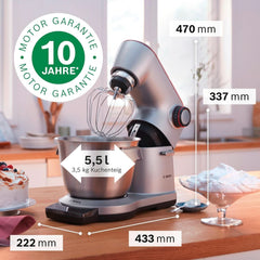 Food processor Bosch Series 8 MUM9AX5S00, stainless steel bowl 5.5 L, 1600W Mother and Child Naty Shop