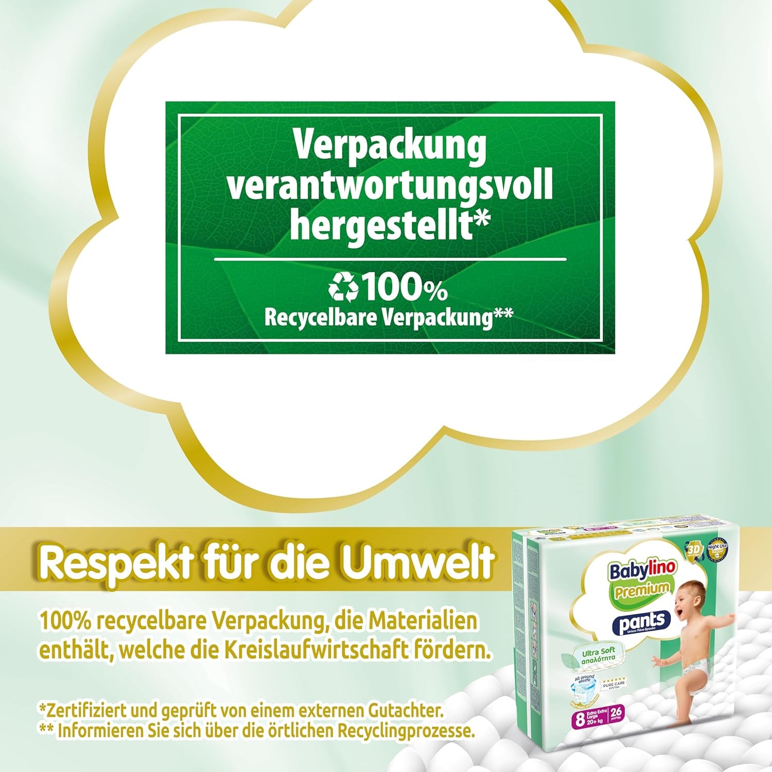 Premium Pants Size 8 with Ultra-Soft Filter, XXL (20+ kg), 26 pieces