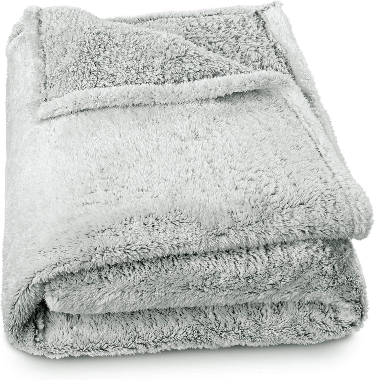 Aqua-Textil Fluffy Cuddly Blanket 150 X 200 Cm Gray White Melange Plush TV Blanket Bedspread Sherpa Fleece Oeko-Tex Ottawa Beds and Blankets Besuche den aqua-textil-Store Fleece Sherpa White Gray Comfortable Blanket 150 X 200 Cm