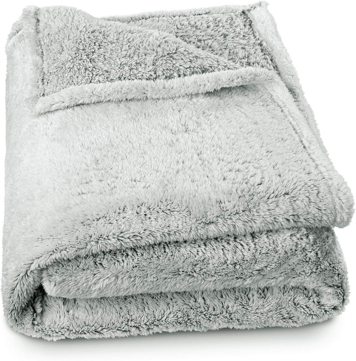 Aqua-Textil Fluffy Cuddly Blanket 150 X 200 Cm Gray White Melange Plush TV Blanket Bedspread Sherpa Fleece Oeko-Tex Ottawa Beds and Blankets Besuche den aqua-textil-Store Fleece Sherpa White Gray Comfortable Blanket 150 X 200 Cm