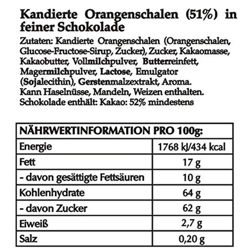 Hofbauer Vienna Orangette raw, chocolate covered orange slices, 1000 g