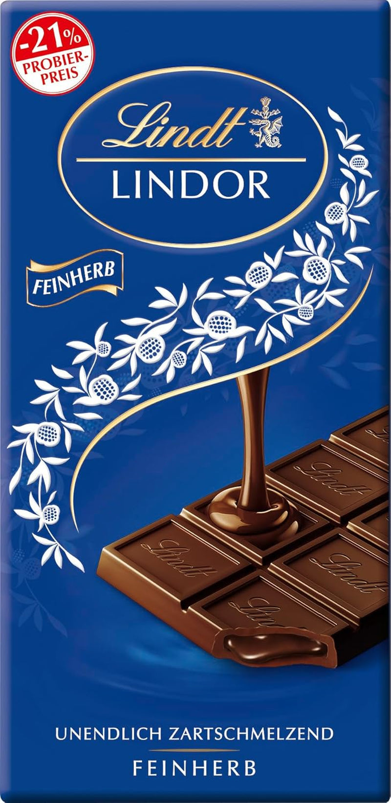 Lindt Schokolade LINDOR Pistazie, Promotion | 100 G | Feinste Vollmilch-Schokolade Mit Unendlich Zartschmelzender Füllung Mit Pistaziengeschmack | Schokoladentafel | Schokoladengeschenk, 2023 Version Naty Shop 100 G Feinherb