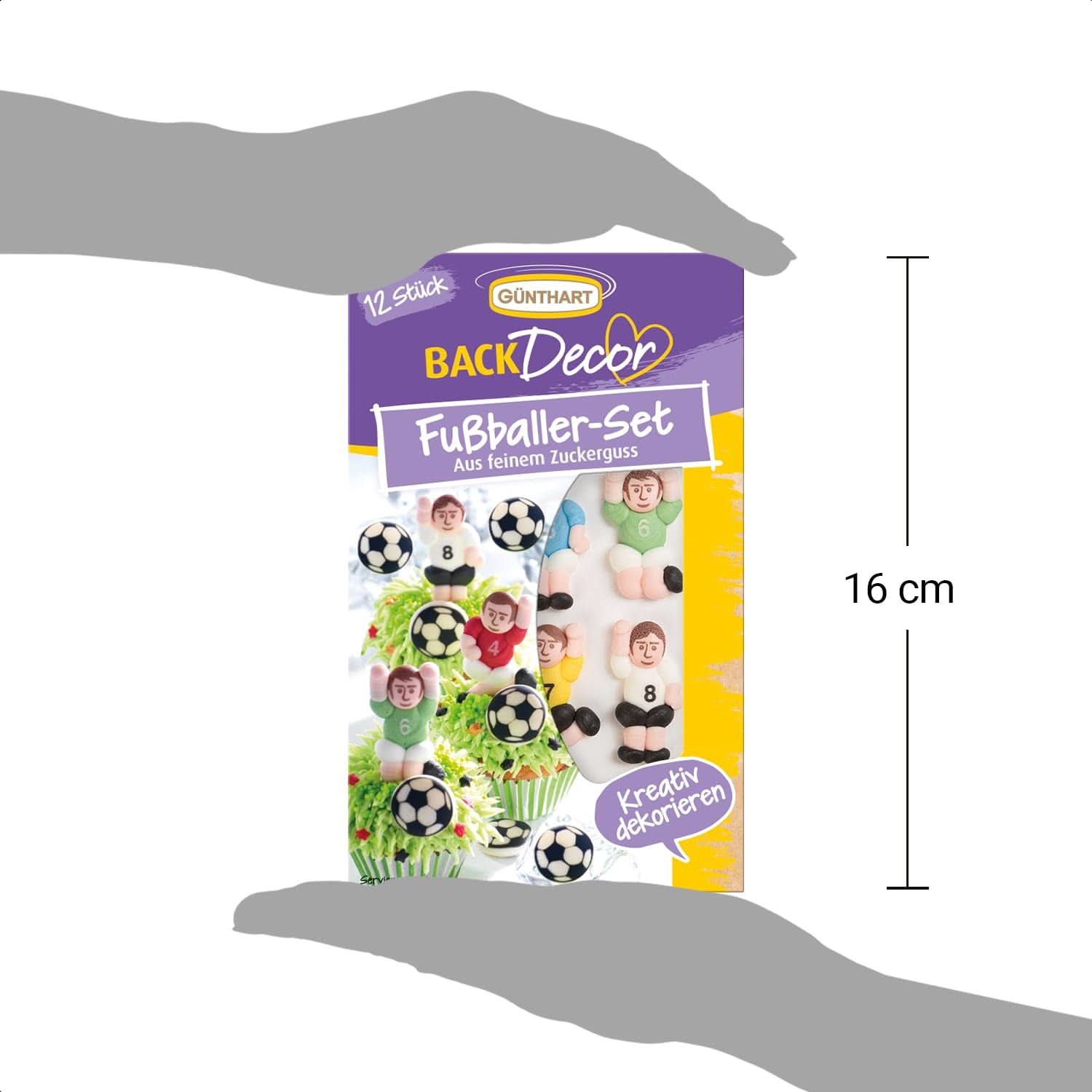 Günthart Backdecor 12 Fotbaliști de zahăr și mingi de fotbal, 21 grame Naty Shop