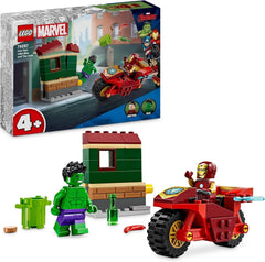 LEGO Marvel Iron Man with Bike and Hulk, Superhero Building Toy for Kids, Bike and Minifigure Collection Set, Gift for Girls and Boys 4 Years Old 76287 Building Sets Besuche den LEGO-Store Default Title