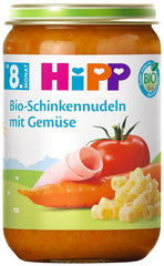 HiPP Bio-Schinkennudeln mit Gemüse (6 x 220g), Menu for Baby from 8. Month, ohne Salzzusatz, mit Omega-3, in bester Bio Qualität