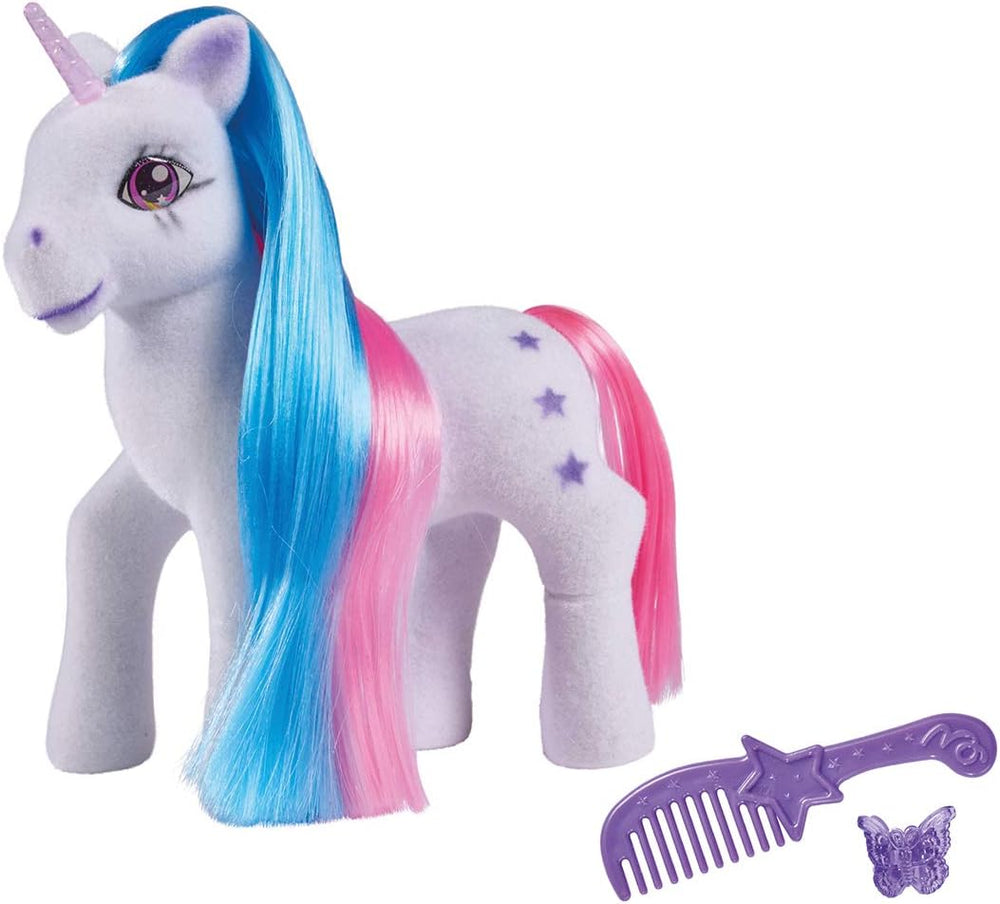 Simba 104342482 - Unicorn cu păr colorat, 14 cm, plușat, cu pieptene și agrafe de păr, de la 3 ani