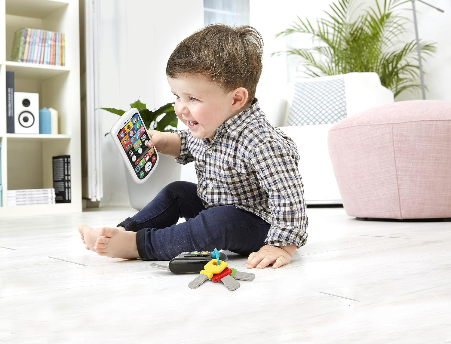 My Duo High-Tech Phone + Key - Un telefon și o cheie foarte realiste. - Jucărie pentru proiecte de învățare multiple de la 12 luni Jucarii Bebe Naty Shop