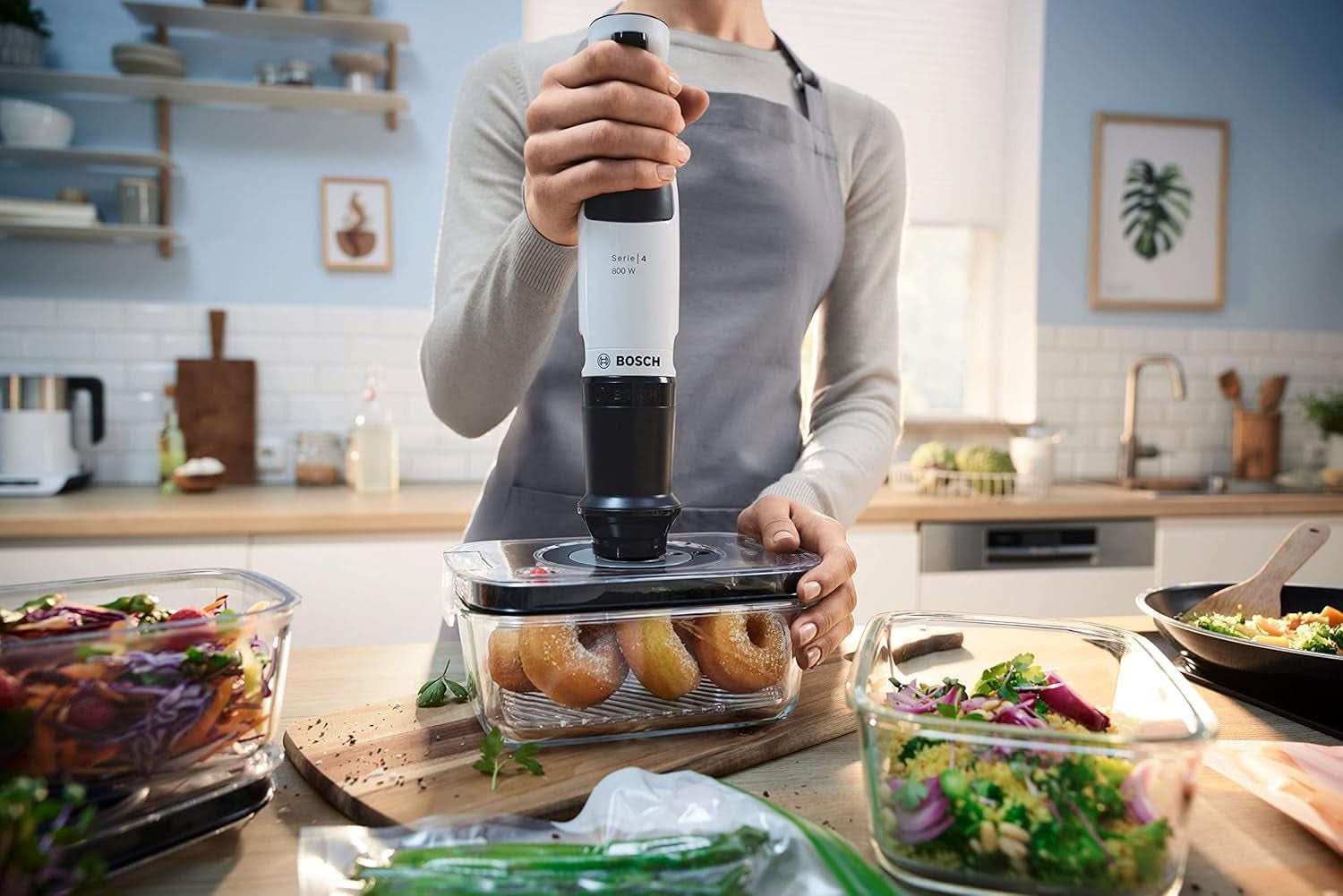 , Stab Mixer, Ergomaster Series 4, 800 Watt Motor, Speed ​​Controller, Quattroblade Kitchen Naty Shop