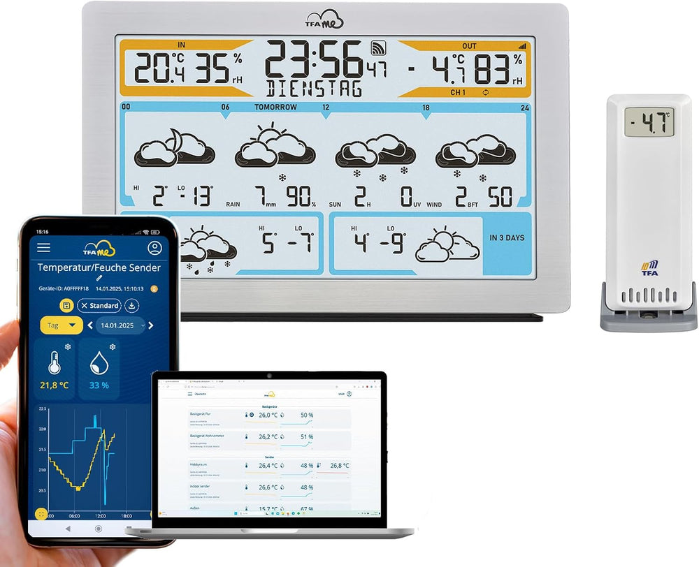 TFA Dostmann TFA-ID ID-A5 Pool Transmitter TFA-ID ID-A5 Pool, 30.3907.02, compatible with TFA.me system, WLAN compatible, for online monitoring of pools, ponds, ice baths, remote, water temperature measurement, 868 MHz, white