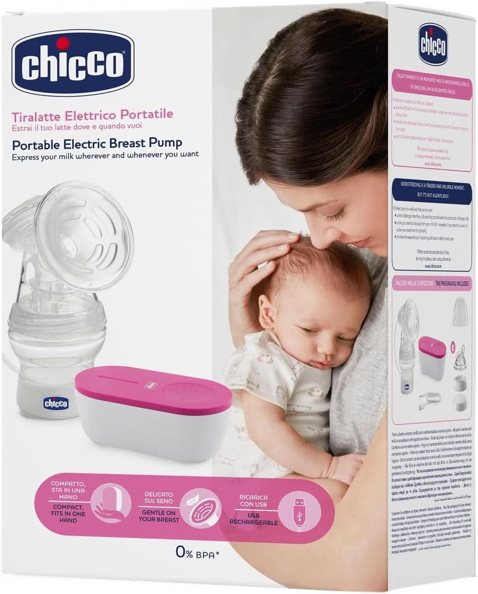 Chicco, portable electric breast pump, 5 intensity levels, 150 ml Food and Breastfeeding Accessories Bebe Naty Shop