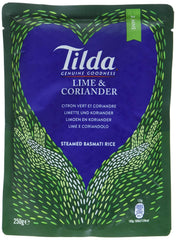 TILDA Steamed Basmati Rice with Lime and Coriander for Microwave, 250g