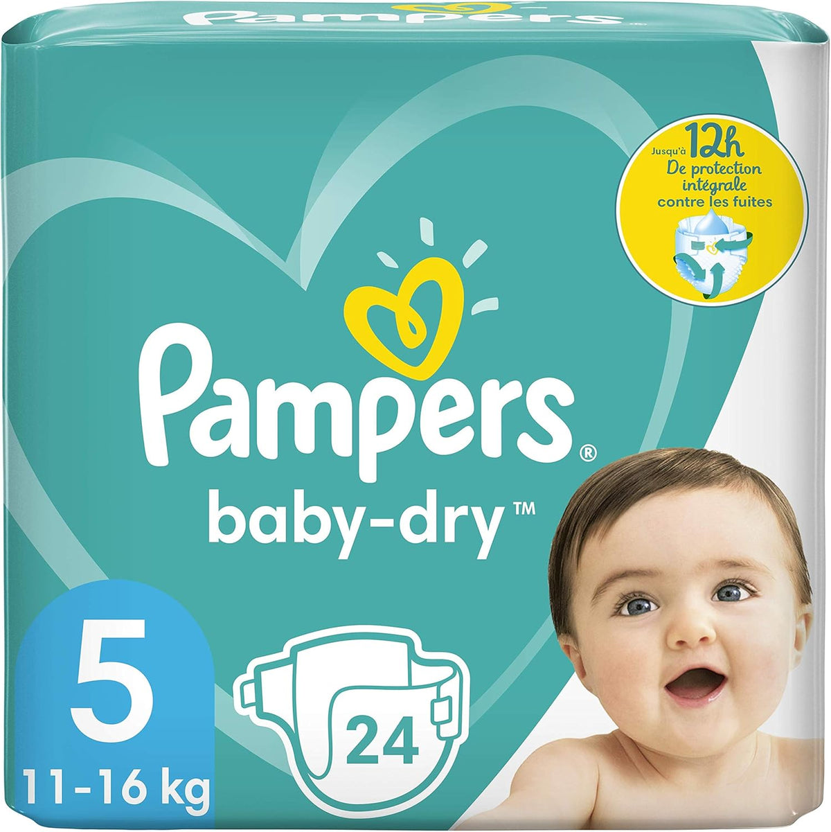 Pampers diapers for babies size 5 (11-16 kg), 24 pieces, up to 12 hours of protection against leaks