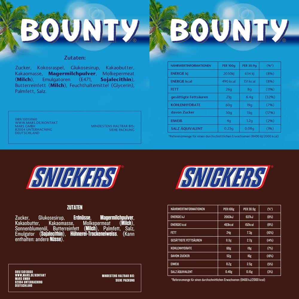 Mix of miniatures, Mars, Snickers, Bounty & Twix, Classic bars in mini format, 296 Bars, 3Kg Chocolate Candies Naty Shop