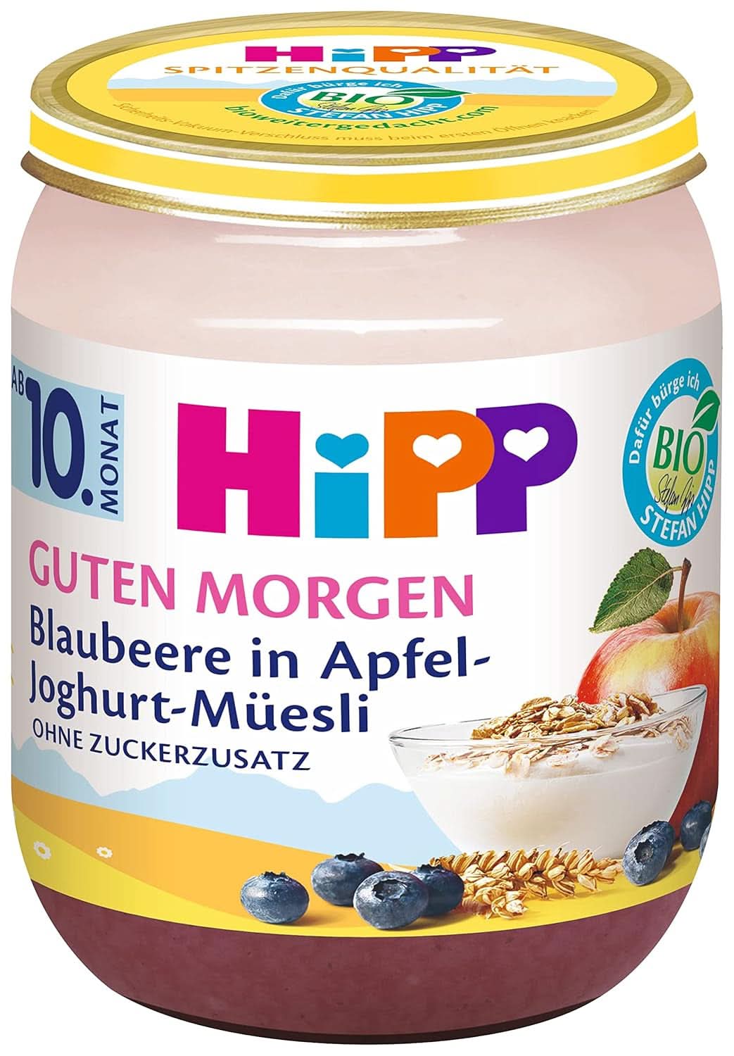 Hipp Organic Good Morning, blueberry, apple and yogurt muesli, 6 x 160 grams Mother and Child Naty Shop