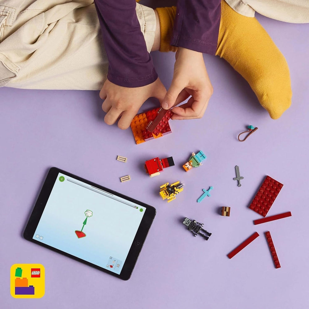 LEGO Minecraft Lava Duel of the Deep, Toy for Video Game Fans, Fortress with Minifigures Including Alex, Skeleton Wither, Lohe and Strider, Gift for Girls and Boys 6 Years Old 21266 Building Sets Beuche den LEGO-Store