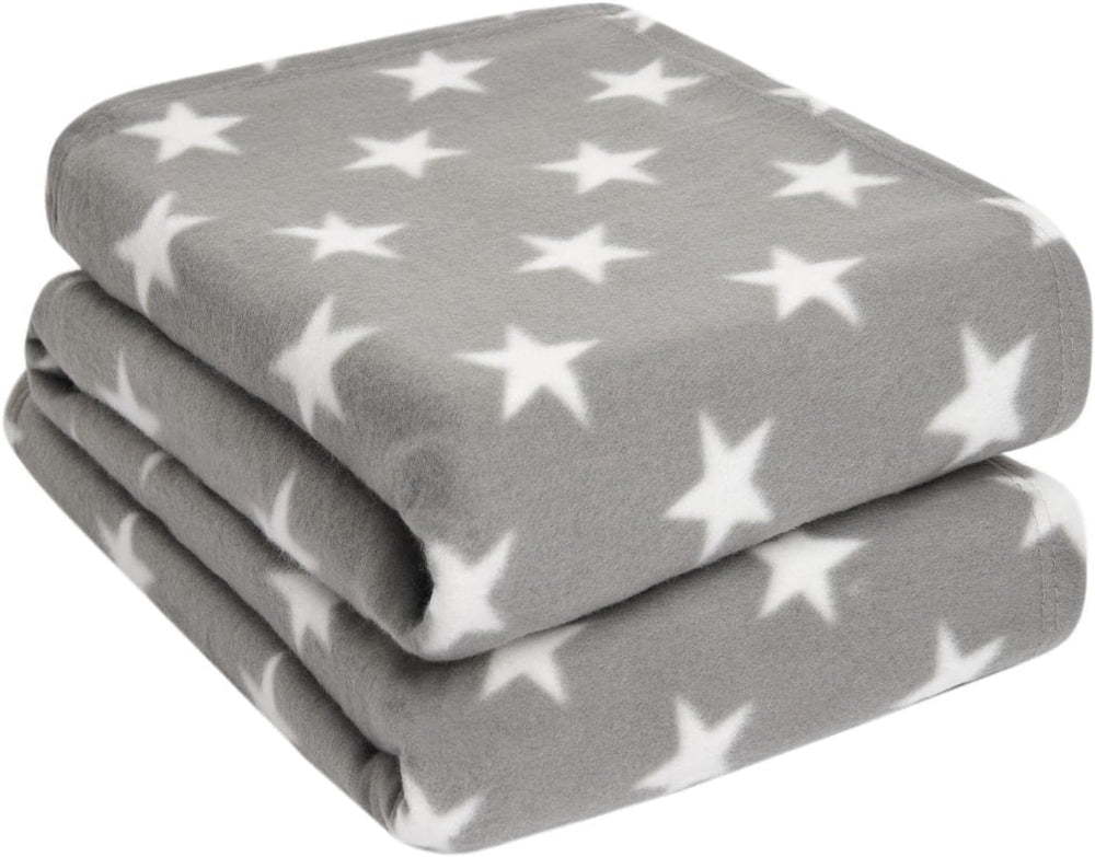 DREAMSCENE comfortable blanket fluffy blanket fleece blanket - living room blanket warm winter soft, sofa blanket, sofa blanket, cuddly blanket children, living room & cuddly blankets 120X150Cm, sofa throw blanket gray stars Beds and Blankets Besuche den DREAMSCENE-Store Gray and white stars 150 X 200Cm