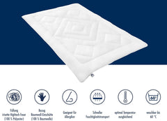 Irisette Noblesse duvet for all seasons - Made in Germany - Coverlet with pure cotton cover, 135 X 200 Cm, Ã-ko-Tex certified Duvets and quilts Naty Shop