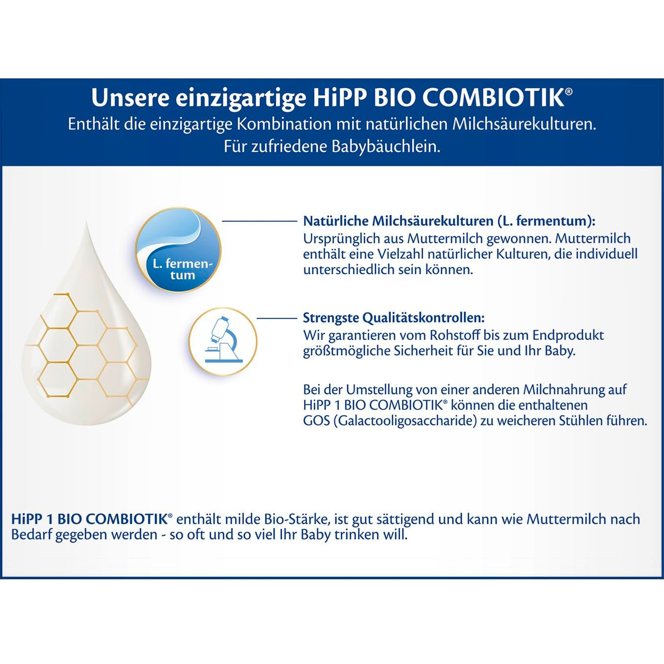 HiPP 1 Organic Combiotik (4 x 600g), milk powder formula for infants from birth, with natural cultures of lactic acid and easy-to-treat organic starch, of the best organic quality