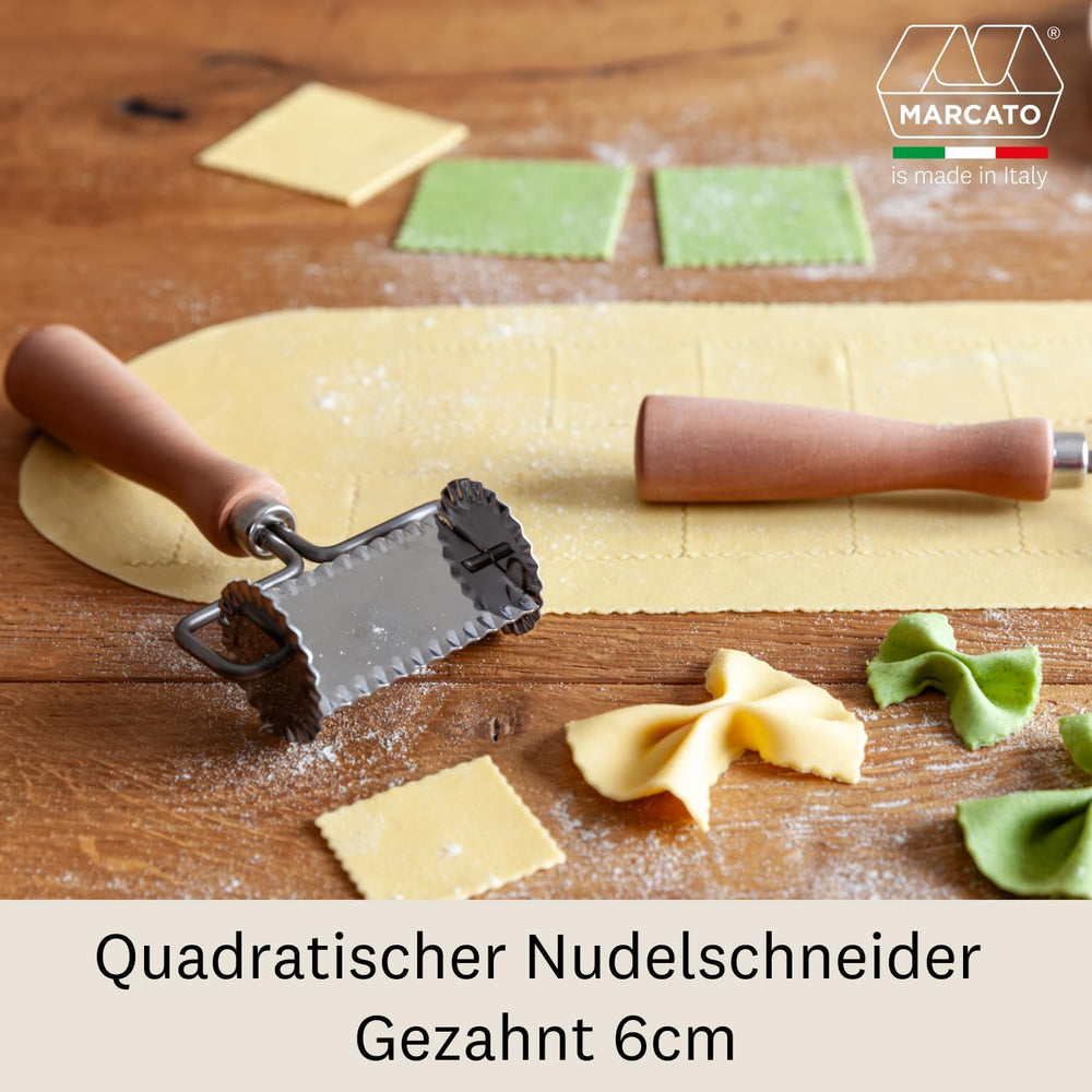 Formă de biscuiți pătrată MARCATO, zimțată, instrument pentru tort, oțel, 6 cm, tăiere precisă, robustă și durabilă