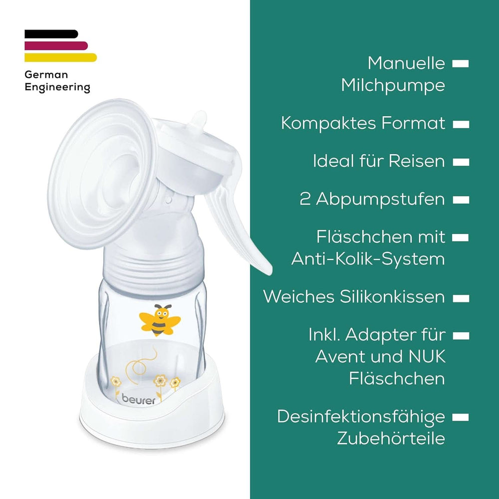 Beurer babycare, Manual breast pump, Including bottle with anti-colic system Accessories Food and Breastfeeding Bebe Naty Shop