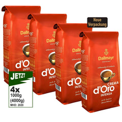 Crema d'Oro INTENSA Ganze Bohnen, 4x 1000g (4000g) - Kaffee von