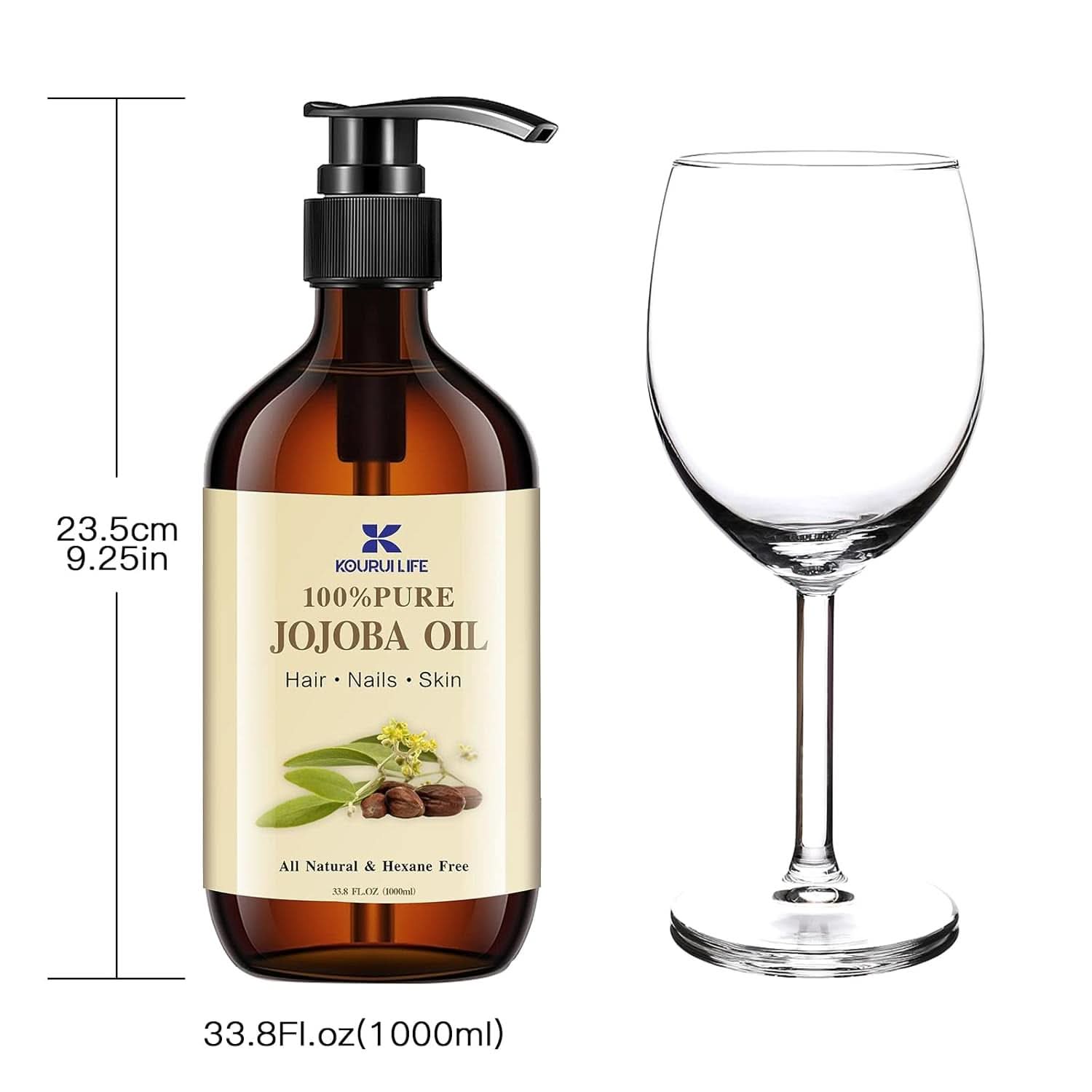 Organic jojoba oil 1 liter, 100% pure Cosmetics and Beauty Naty Shop