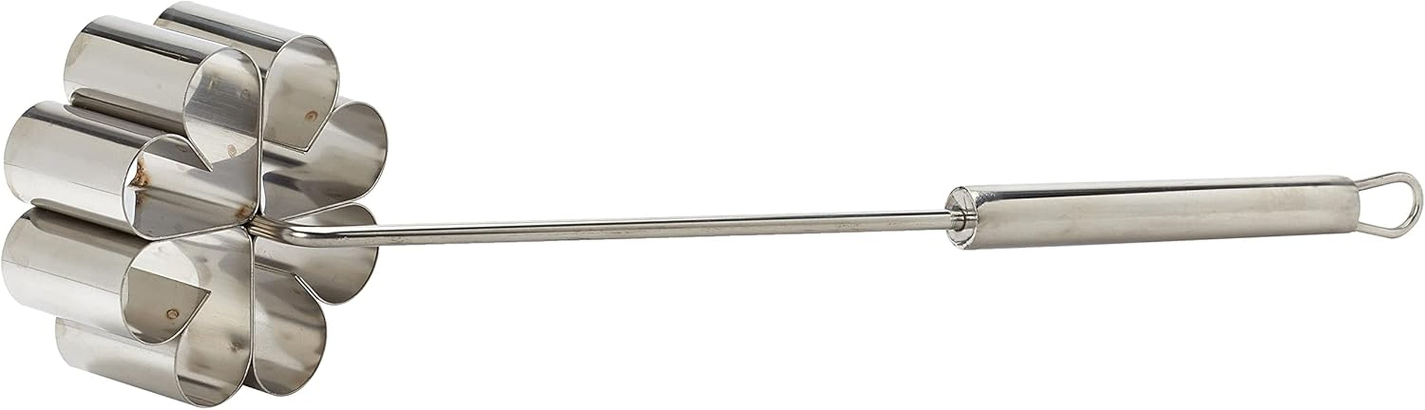 774300 Formă de copt rozetă de flori înclinată 9x3 cm din oțel inoxidabil, argintie, 15 x 9 x 3 cm