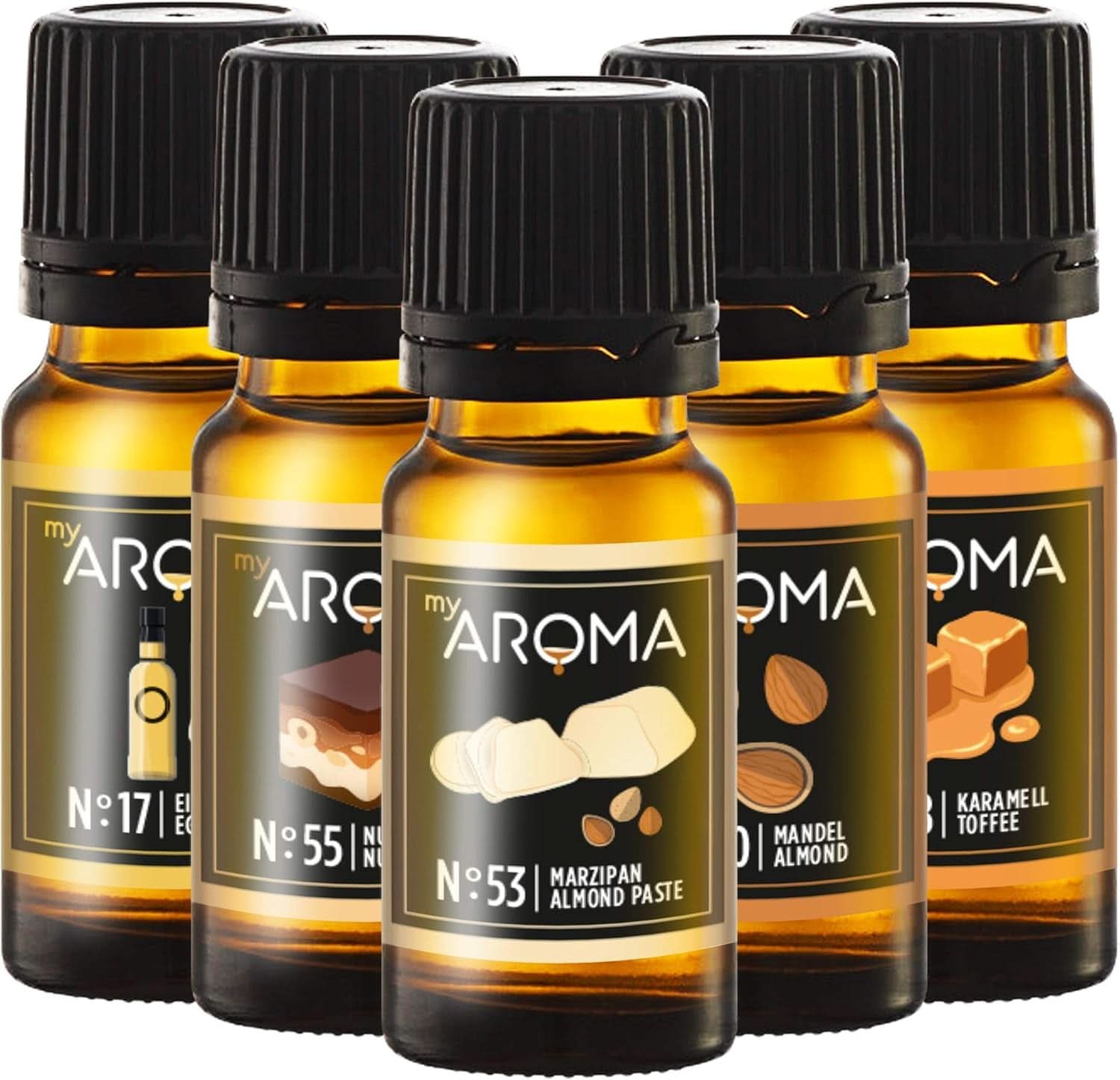 Myaroma | Set: Forest & Meadow - Pure Natural Flavor with Fruit Flavor and Fruit Flavor (5 x 10 ml) | Sugar Free and Unsweetened Naty Shop Sweeteners Master Baker