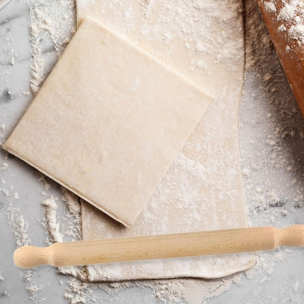 Zenker Rollholz aus Buchenholz, 350 x 30 x 30 mm – Perfekt für Teige und Fondant, FSC-zertifiziert, mit praktische Manschette, Braun