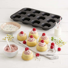 Zenker Cup-Cake-Backblech 12Er Set – Premium Antihaftbeschichtung, Für Perfekte Cupcakes, 385X265X30Mm, Hitzebeständig Bis 230°C Molds and trays for baking Naty Shop