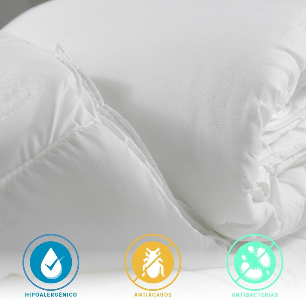 BOHEME | Plapumă/ Umplutură pentru pat 120 cm, plapumă 300 G/M², umplutură hipoalergenică din fibre respirabile antiacarieni, umplutură extra moale și antibacteriană, dimensiuni 200 X 200 cm Plapumi si pilote Naty Shop