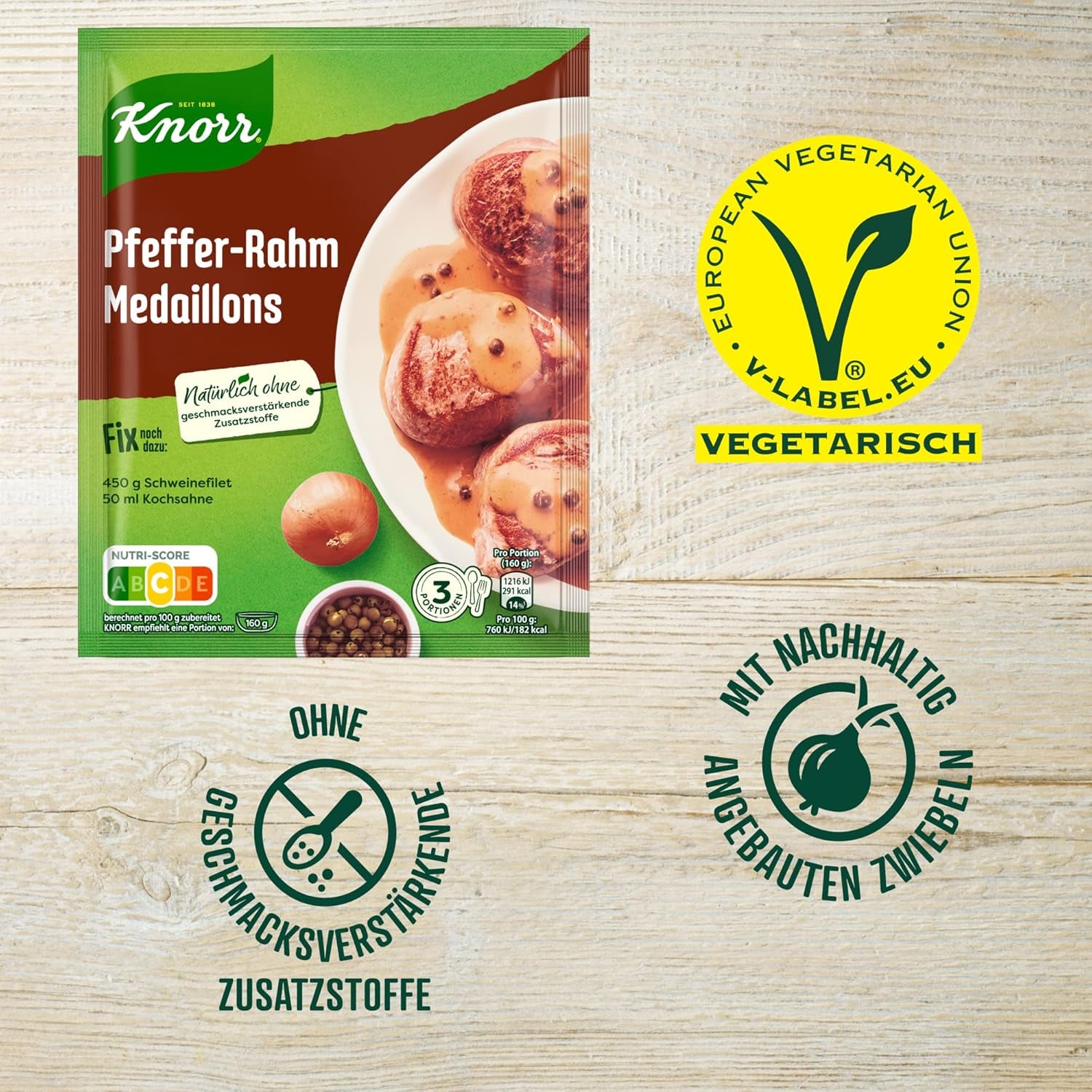 Knorr Fix Pfeffer-Rahm Medaillons 3 Portionen (1 x 35 g) | 35 g (1 pack)