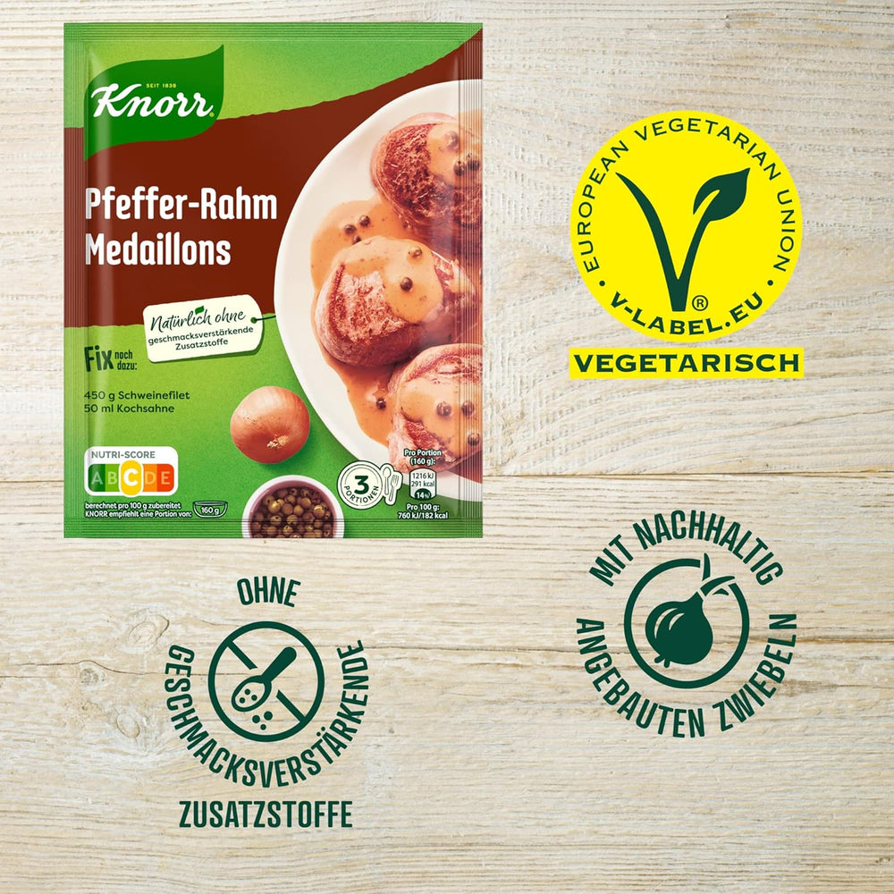 Knorr Fix Pfeffer-Rahm Medaillons 3 Portionen (1 x 35 g) | 35 g (1 pack)