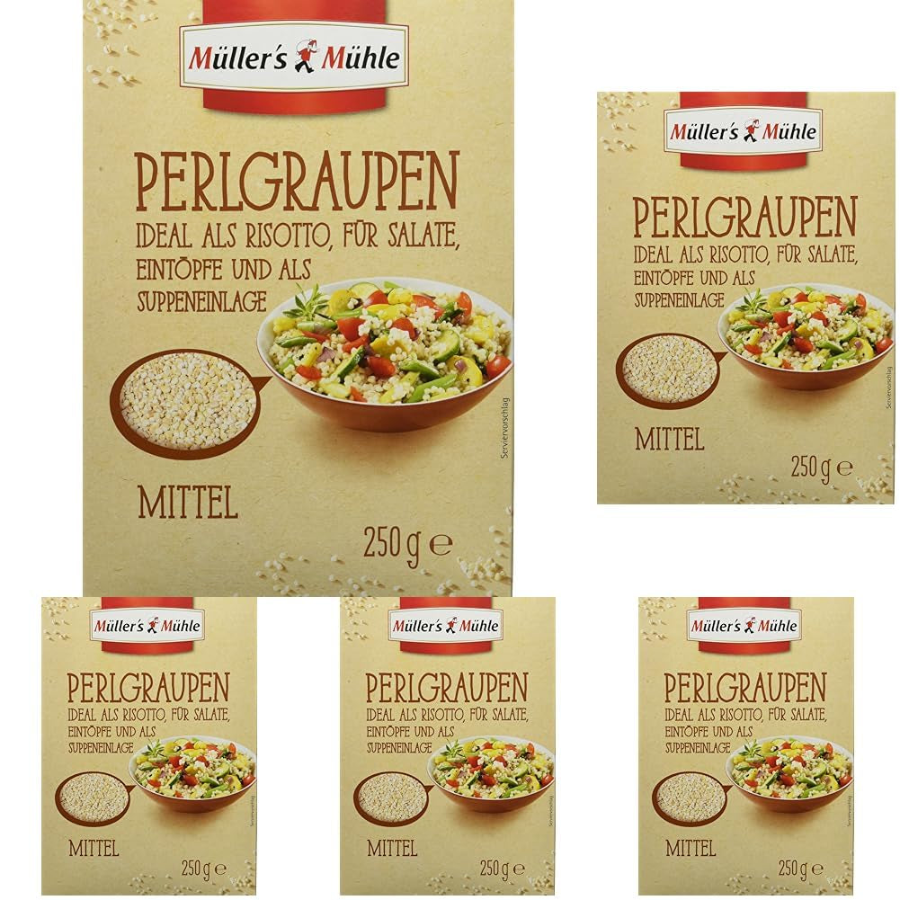 Müller's Mühle pearl barley, 250g (pack of 5)