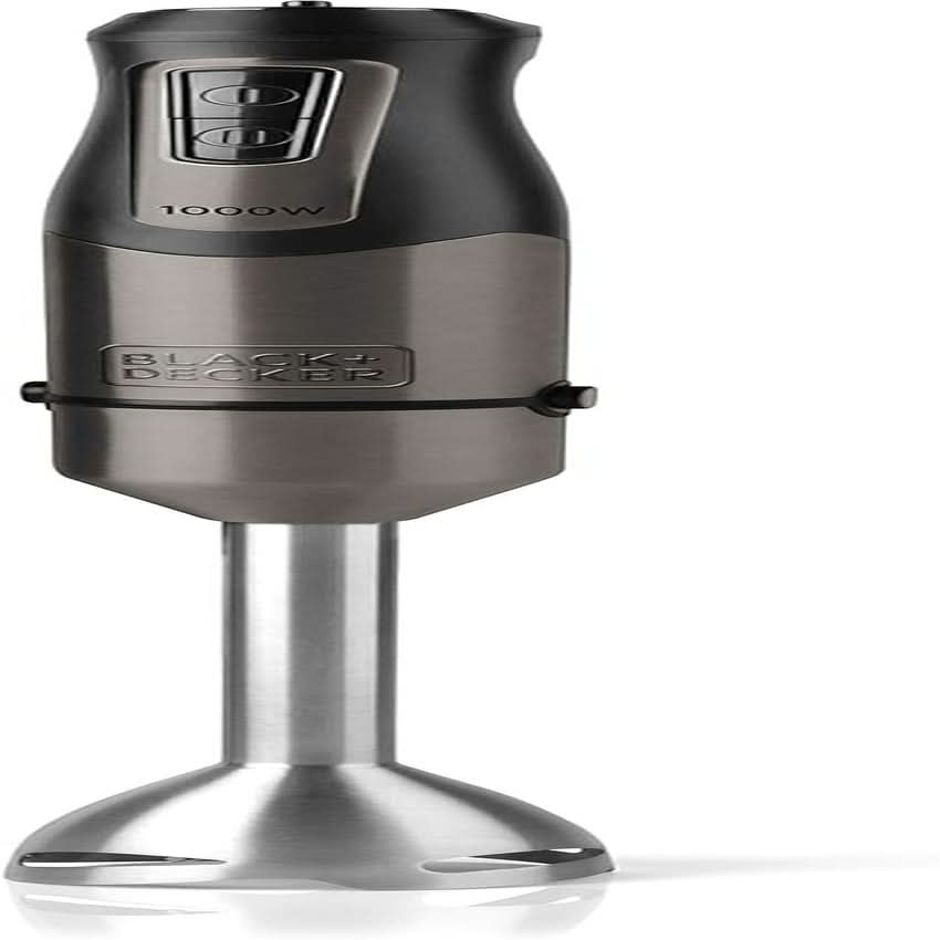 BLACK+DECKER Stand mixer | BXHBA1500E | 1500 Watt | 20 Speeds | Turbo | Edelstahl | Spritzschutz | Inclusive Pürieraufsatz, Schneebesen, Zerkleinerer Und Messbecher Kitchen Naty Shop Single 1 Zubehörteil 1000W