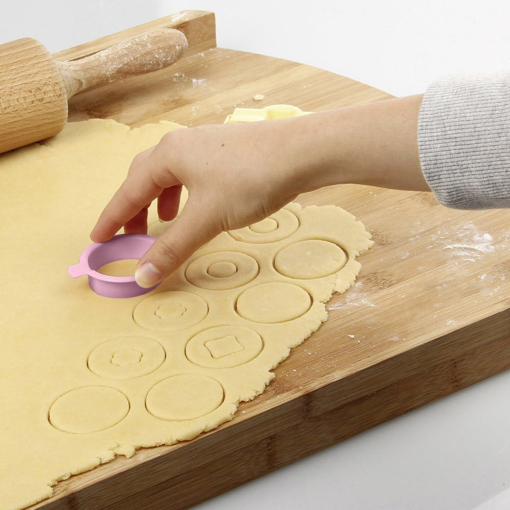 Formă de biscuiți Zenker 44835 Linzer, plastic, set 4 piese, roz/gri