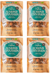 Set of 4 Organic Bites - Cinnamon Almonds/Cinnamon Almonds in Belgian Dark Chocolate/No Added Sugar, No Sweeteners/VEGAN & FAIR TRADE / 4 x 85g