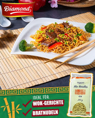 DIAMOND Mie Noodles, wheat noodles without egg, quick and easy to prepare, vegetarian - 8 x 250 g